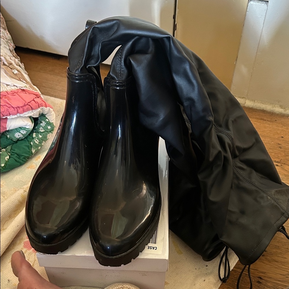 Source Unknown Black Over the Knee Boots